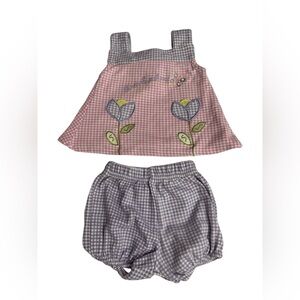 2007 infant fisher price 2 piece flower/butterfly spring & summer outfit 6-9m